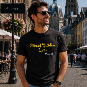 Herren T-Shirt „Streuselbrötchen Liebe – Oche wa“
